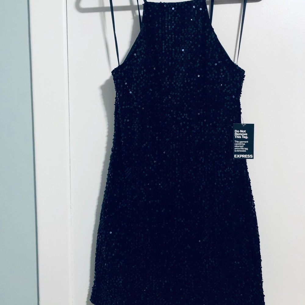 Express, Black sequence mini Dress